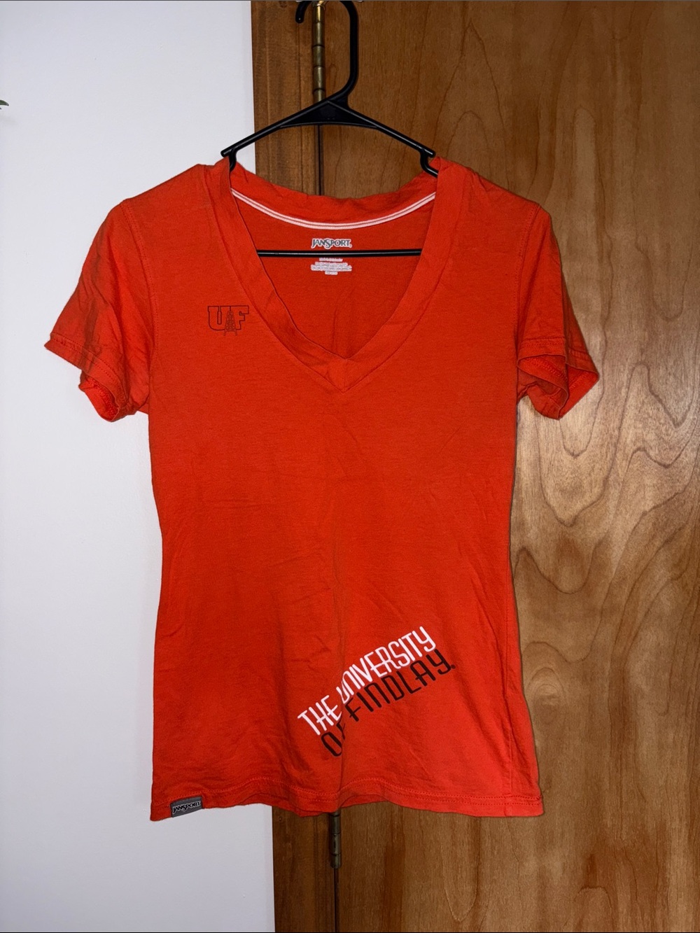 Jansport Orange V-Neck Short Sleeve Tee